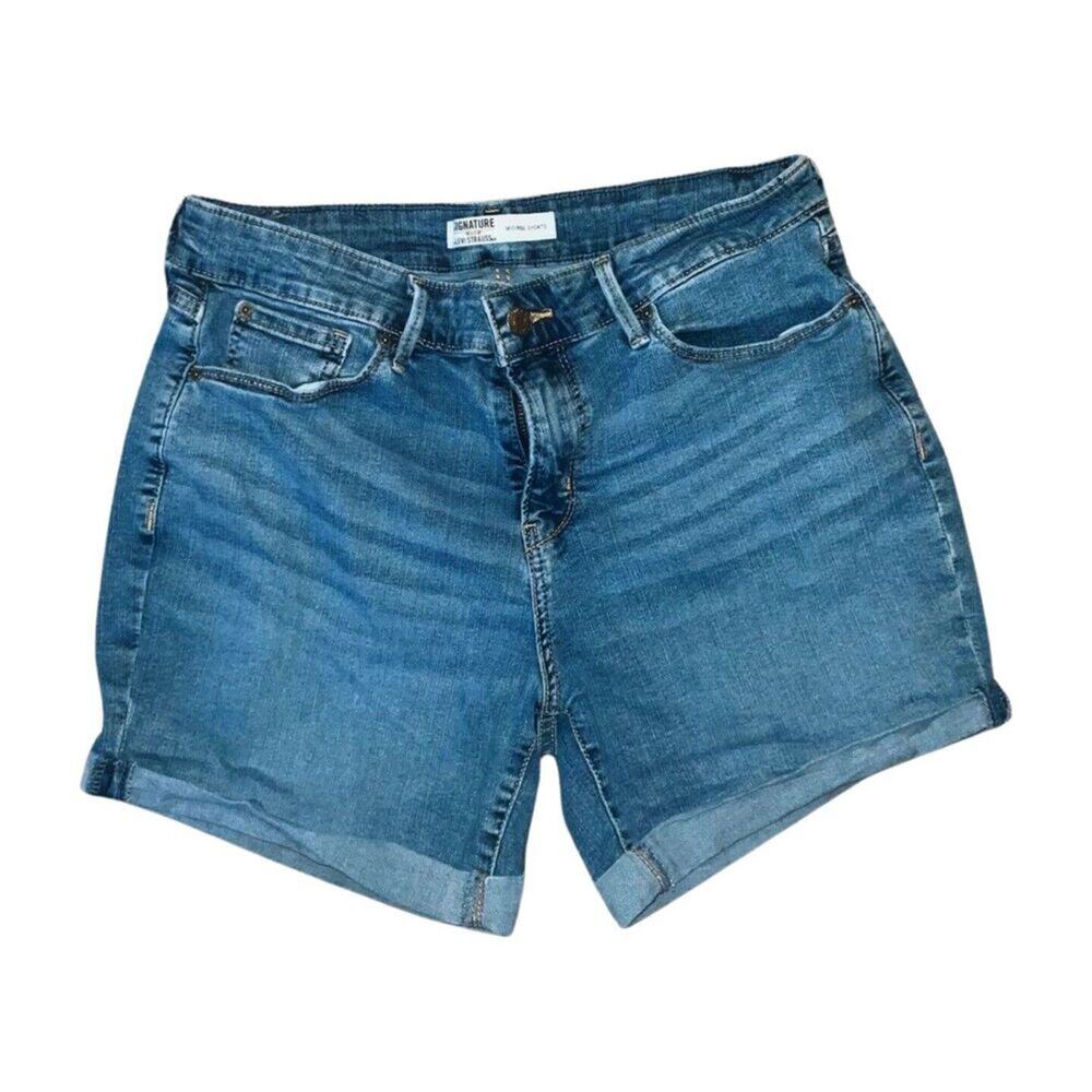 Signature by Levi Strauss Blue Mid-Rise Jean Shorts